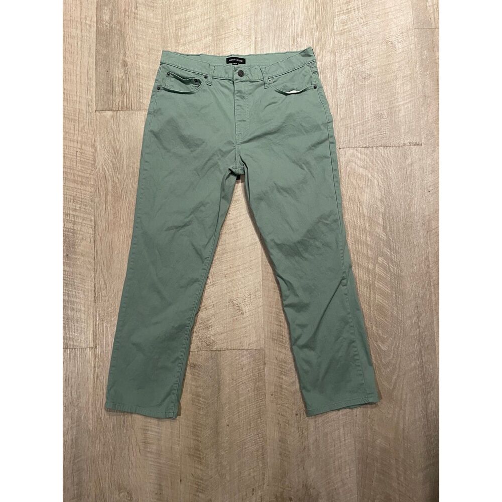 Lucky Brand light green 410 athletic straight sateen stretch jeans, size 36x30